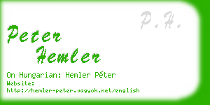 peter hemler business card